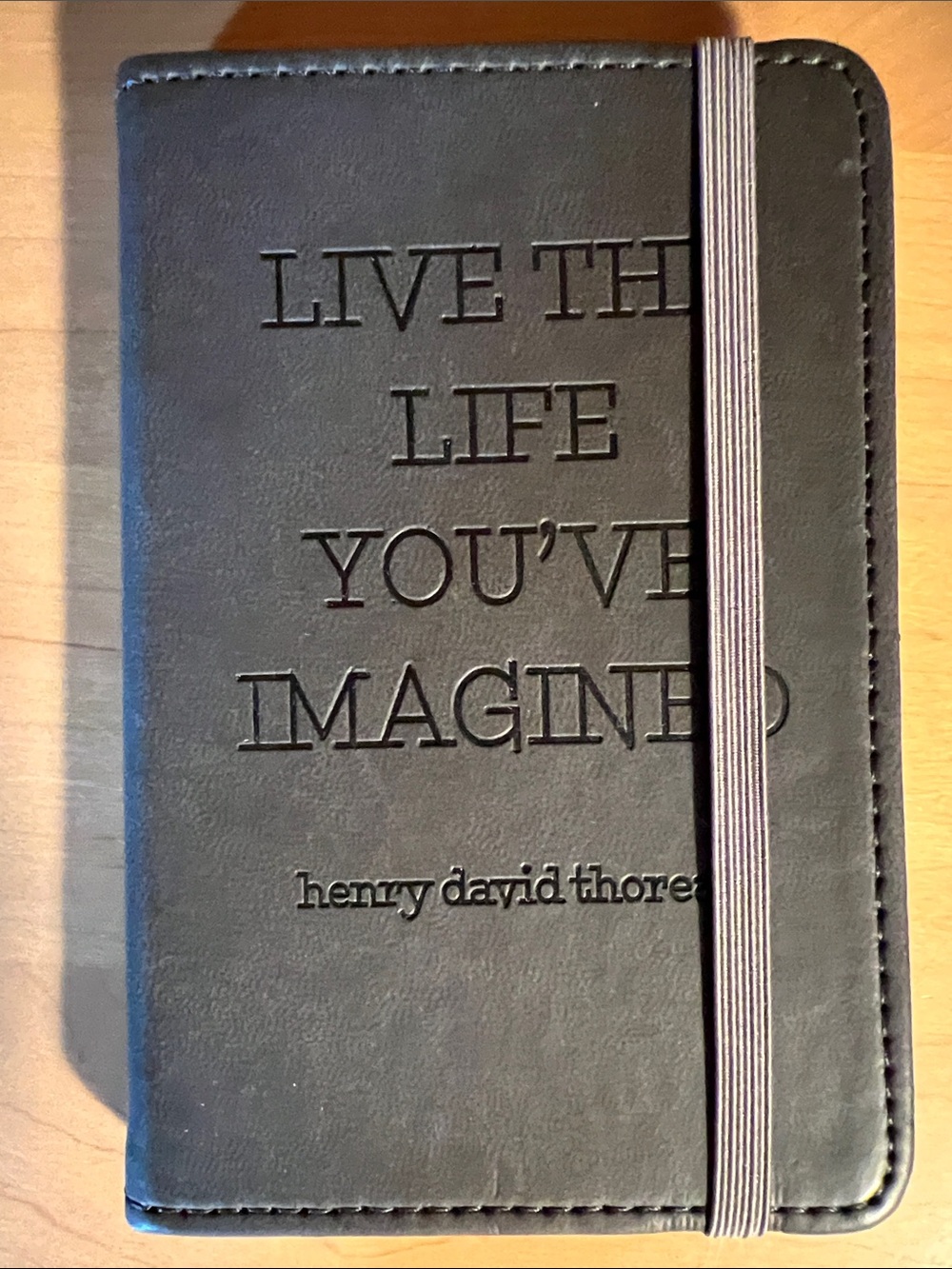 Henry David Thoreau Black Embossed Quote Journal - Live the Life You've Imagined